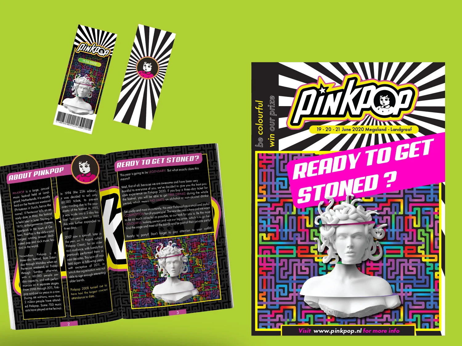 Pinkpop Festival - Flyer, Tickets and Banner - Print Design Gospodinov